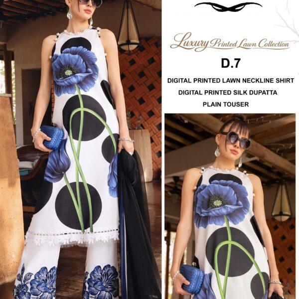 Vol-21 Elaf Branded Classic Lawn 3pc Dresses - Women Wear Design No. 7