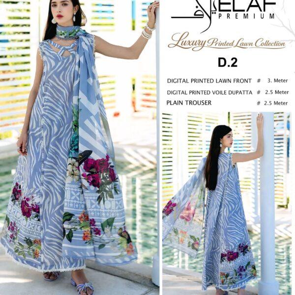 Vol-22 Elaf Brand Summer Collection Printed Lawn 3pc Suits - Women Wear Design No. 2