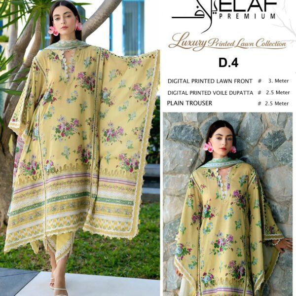 Vol-22 Elaf Brand Summer Collection Printed Lawn 3pc Suits - Women Wear Design No. 4