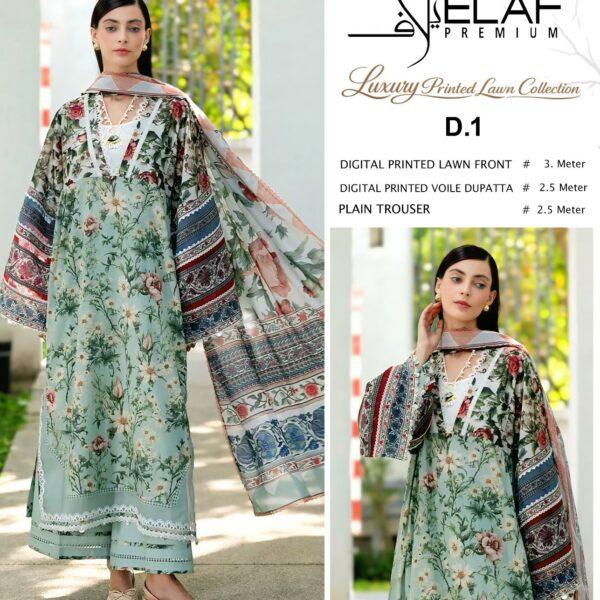Vol-22 Elaf Brand Summer Collection Printed Lawn 3pc Suits - Women Wear Design No. 1