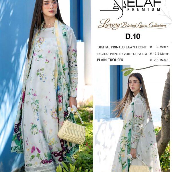 Vol-22 Elaf Brand Summer Collection Printed Lawn 3pc Suits - Women Wear Design No. 10