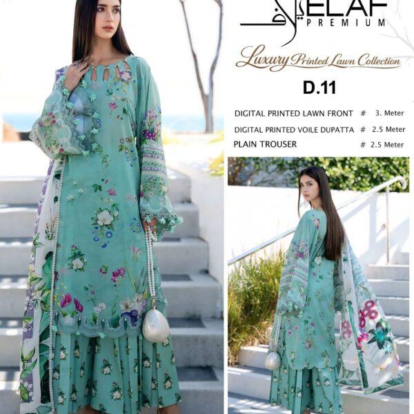 Vol-22 Elaf Brand Summer Collection Printed Lawn 3pc Suits - Women Wear Design No. 11