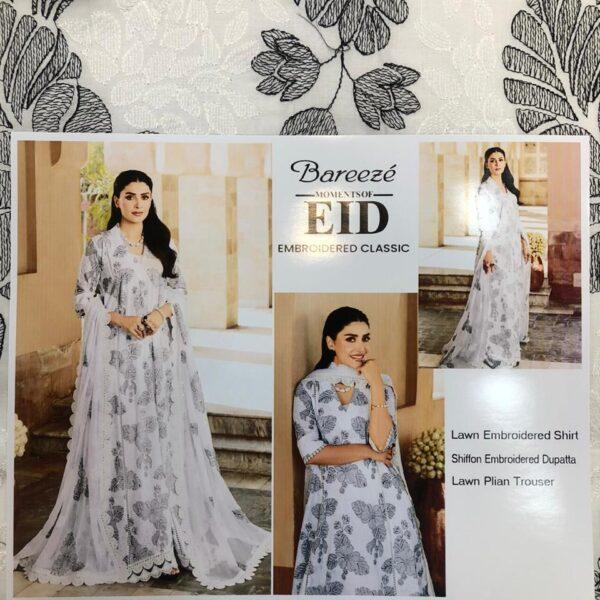Bareeze Brand Luxury Collection Embroidered Lawn 3pc Suits - Women Wear Design No. 9