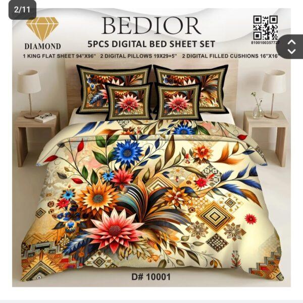 Bedior 5PCS Digital Bedsheet Set - Design No. 4