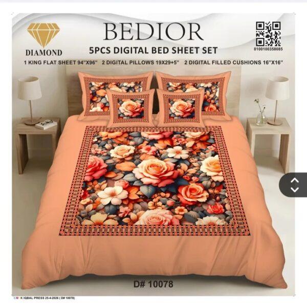 Bedior 5PCS Digital Bedsheet Set - Design No. 7