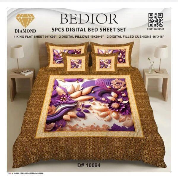 Bedior 5PCS Digital Bedsheet Set - Design No. 15