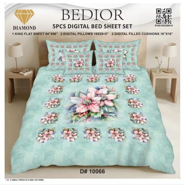 Bedior 5PCS Digital Bedsheet Set - Design No. 12