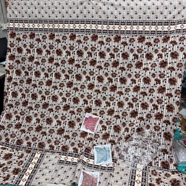 Safa Marwa Crystal Cotton Export Quality King Size Double Bedsheet Design No. 1