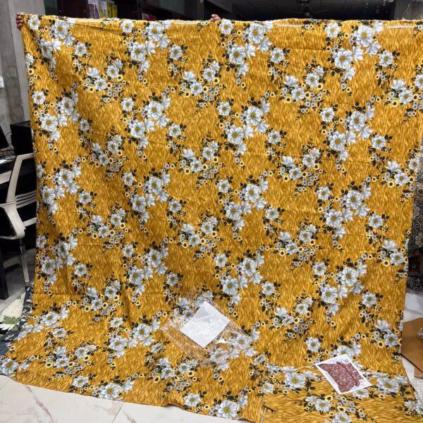 Safa Marwa Crystal Cotton Export Quality King Size Double Bedsheet Design No. 4