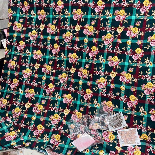 Safa Marwa Crystal Cotton Export Quality King Size Double Bedsheet Design No. 7