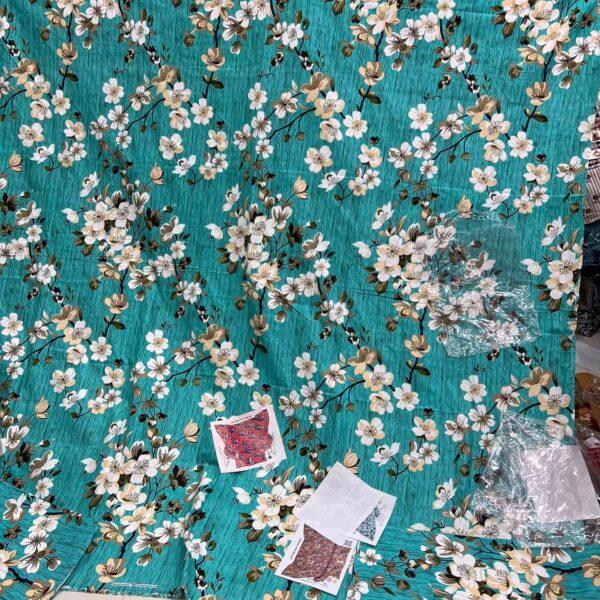 Safa Marwa Crystal Cotton Export Quality King Size Double Bedsheet Design No. 8