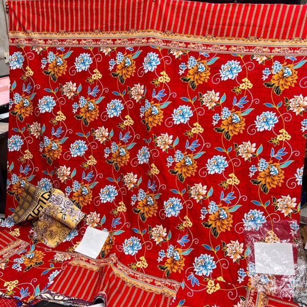 Safa Marwa Crystal Cotton Export Quality King Size Double Bedsheet Design No. 10