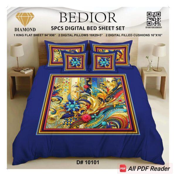 Bedior 5PCS Digital Bedsheet Set - Design No. 36