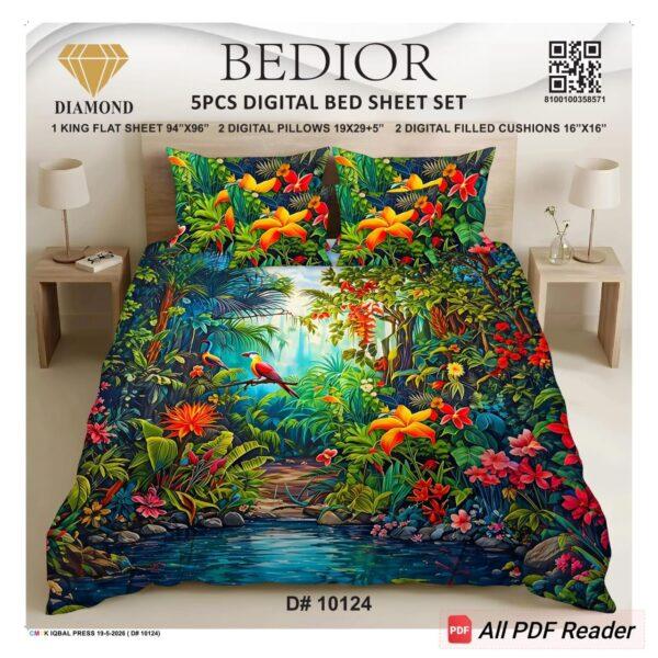 Bedior 5PCS Digital Bedsheet Set - Design No. 35