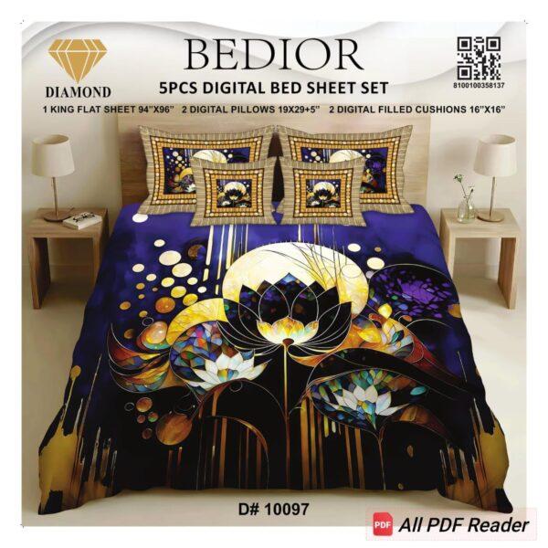 Bedior 5PCS Digital Bedsheet Set - Design No. 47