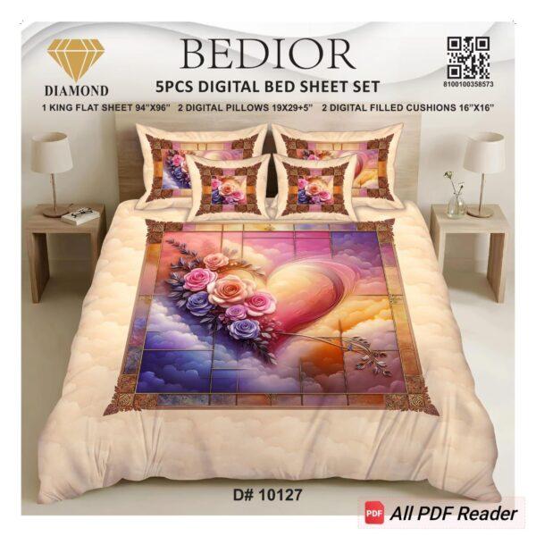 Bedior 5PCS Digital Bedsheet Set - Design No. 37