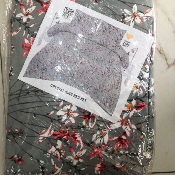 Safa Marwa Crystal Cotton Export Quality King Size Double Bedsheet Design No. 15