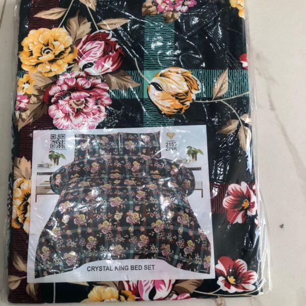 Safa Marwa Crystal Cotton Export Quality King Size Double Bedsheet Design No. 11