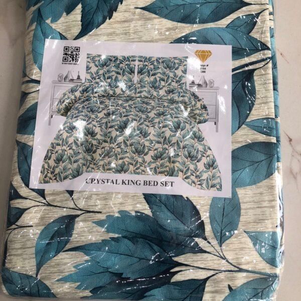 Safa Marwa Crystal Cotton Export Quality King Size Double Bedsheet Design No. 8