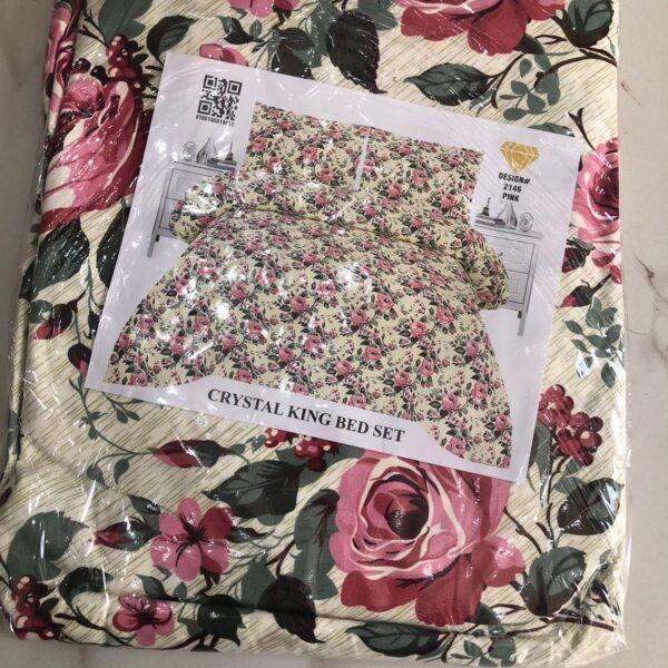 Safa Marwa Crystal Cotton Export Quality King Size Double Bedsheet Design No. 9