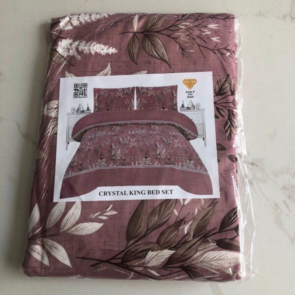 Safa Marwa Crystal Cotton Export Quality King Size Double Bedsheet Design No. 6