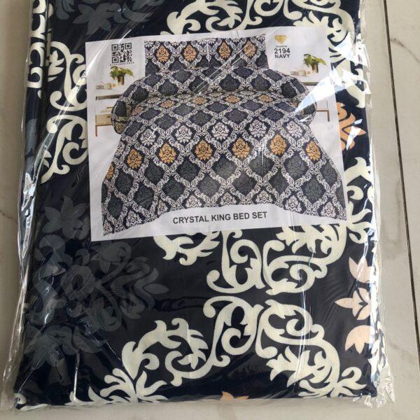 Safa Marwa Crystal Cotton Export Quality King Size Double Bedsheet Design No. 3