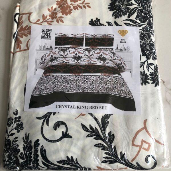 Safa Marwa Crystal Cotton Export Quality King Size Double Bedsheet Design No. 4