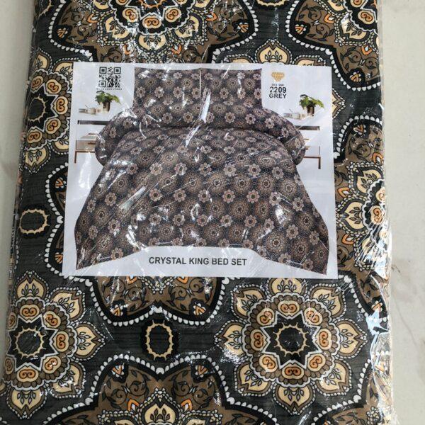 Safa Marwa Crystal Cotton Export Quality King Size Double Bedsheet Design No. 2