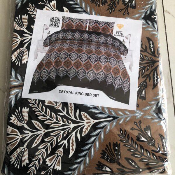 Safa Marwa Crystal Cotton Export Quality King Size Double Bedsheet Design No. 1