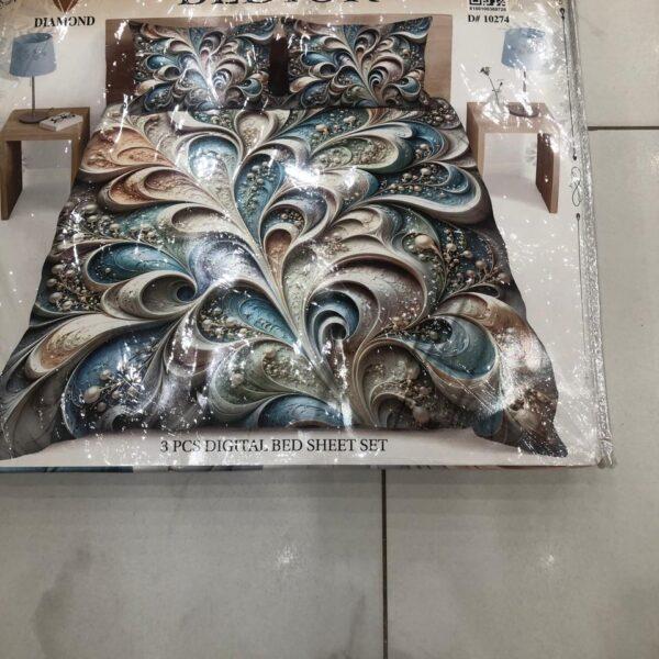 Bedior Digital 3pc Bedsheets Set - Design No. 10274