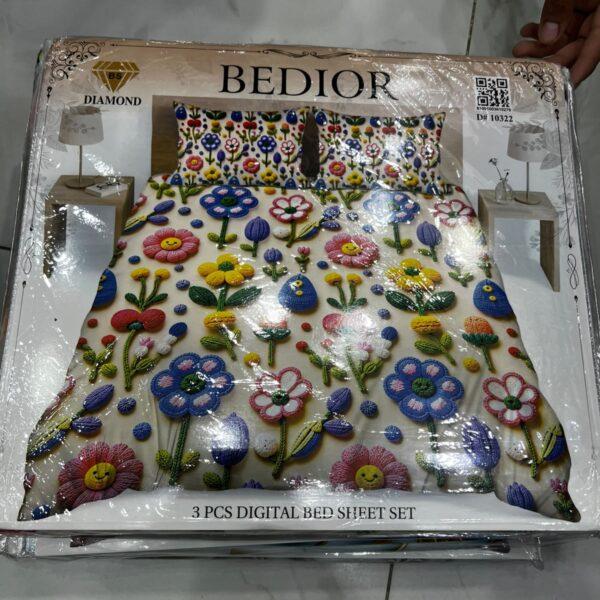 Bedior Digital 3pc Bedsheets Set - Design No. 10322