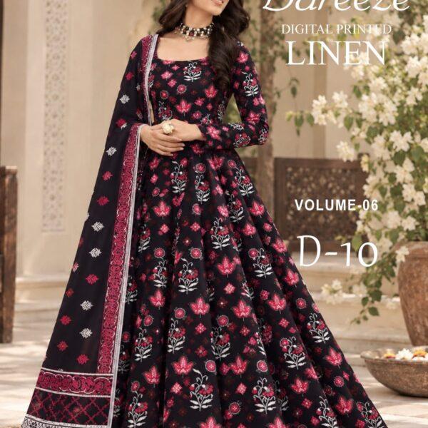 Bareeze Digital Printed Linen 3PC Dresses - Women Wear Design No. 10