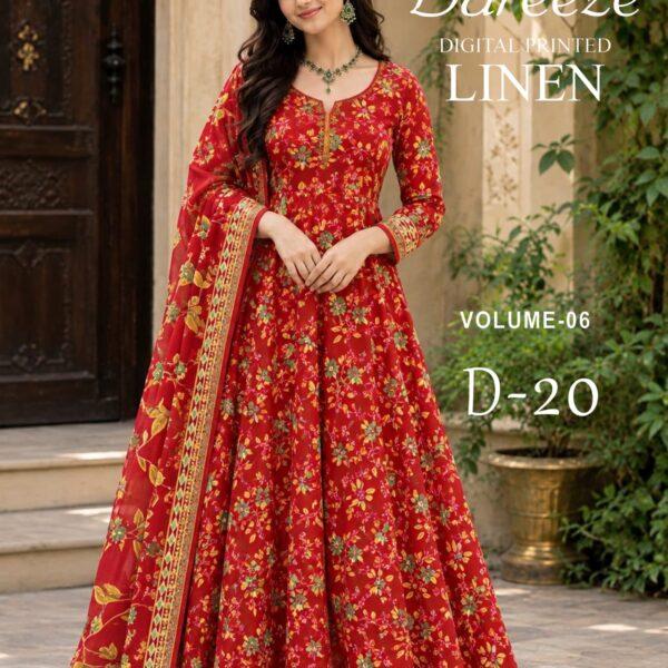 Bareeze Digital Printed Linen 3PC Dresses - Women Wear Design No. 20