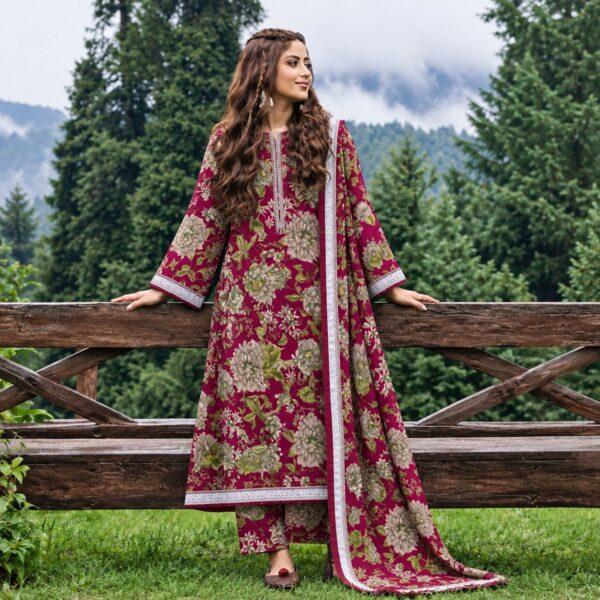 Branded Classic Khaddar Printed 3pc Suits - Women Wear Design No. 23