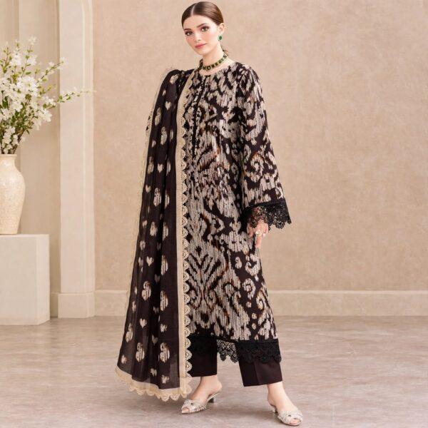 Branded Classic Khaddar Printed 3pc Suits - Women Wear Design No. 21