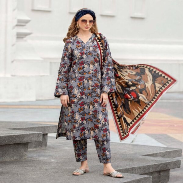 Branded Classic Khaddar Printed 3pc Suits - Women Wear Design No. 20