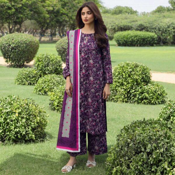 Branded Classic Khaddar Printed 3pc Suits - Women Wear Design No. 10