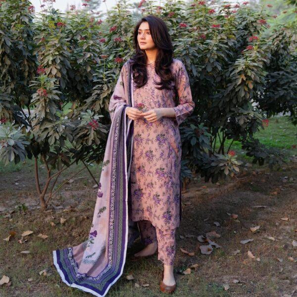 Branded Classic Khaddar Printed 3pc Suits - Women Wear Design No. 07