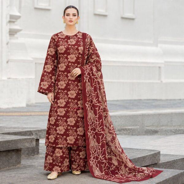 Branded Classic Khaddar Printed 3pc Suits - Women Wear Design No. 09