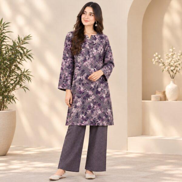Safa Marwa Brand Printed Slub Karandi 2pc Suit - Design No. 19