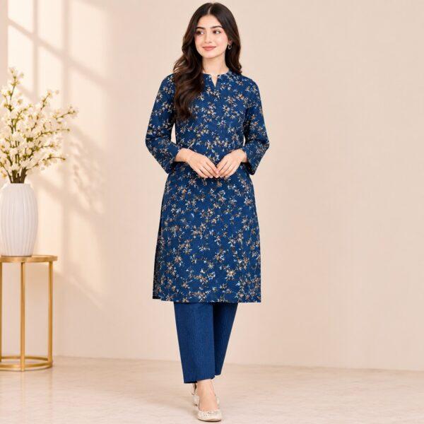 Safa Marwa Brand Printed Slub Karandi 2pc Suit - Design No. 20
