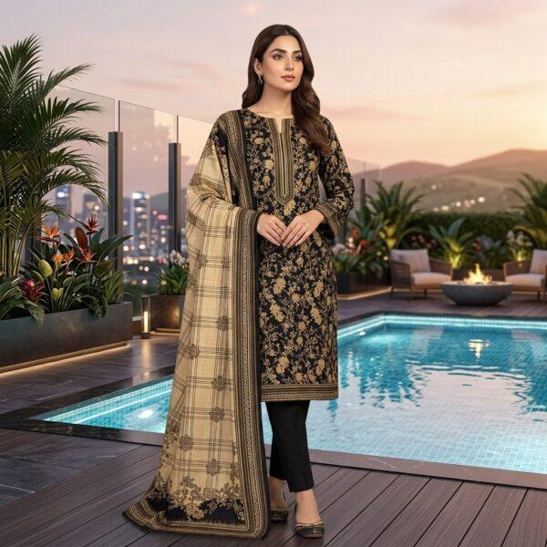 Mahrukh Digital Printed Khaddar 3pc Dresses- Women Wear Design No. 11