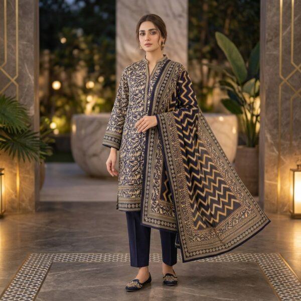 Mahrukh Digital Printed Khaddar 3pc Dresses- Women Wear Design No. 09
