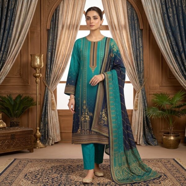 Mahrukh Digital Printed Khaddar 3pc Dresses- Women Wear Design No. 08