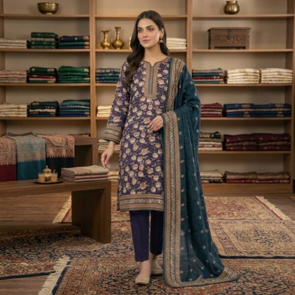 Mahrukh Digital Printed Khaddar 3pc Dresses- Women Wear Design No. 16