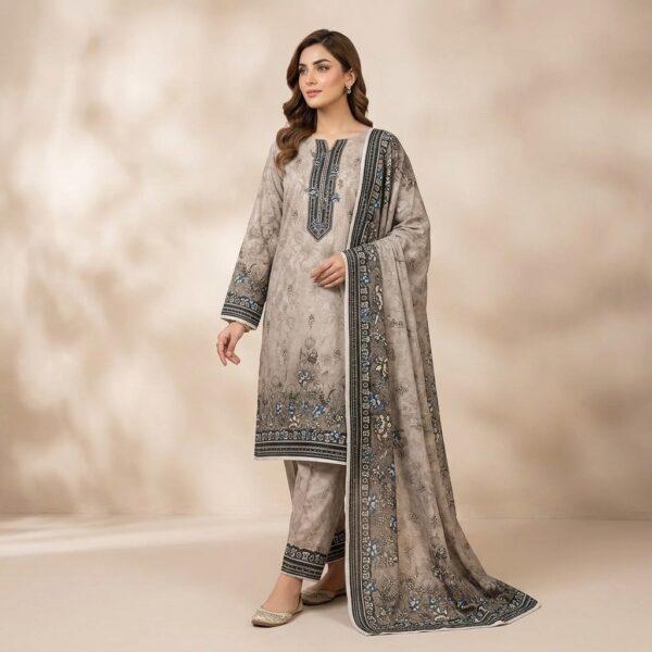 Mahrukh Digital Printed Khaddar 3pc Dresses- Women Wear Design No. 14