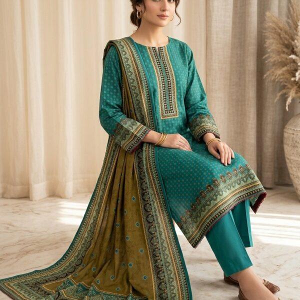 Mahrukh Digital Printed Khaddar 3pc Dresses- Women Wear Design No. 17