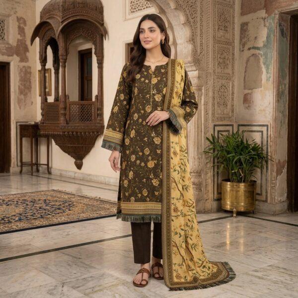 Mahrukh Digital Printed Khaddar 3pc Dresses- Women Wear Design No. 13